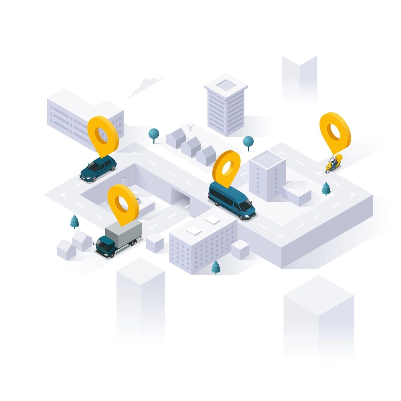Aplicativo CyberTrack de rastreamento no celular mostrando mapa